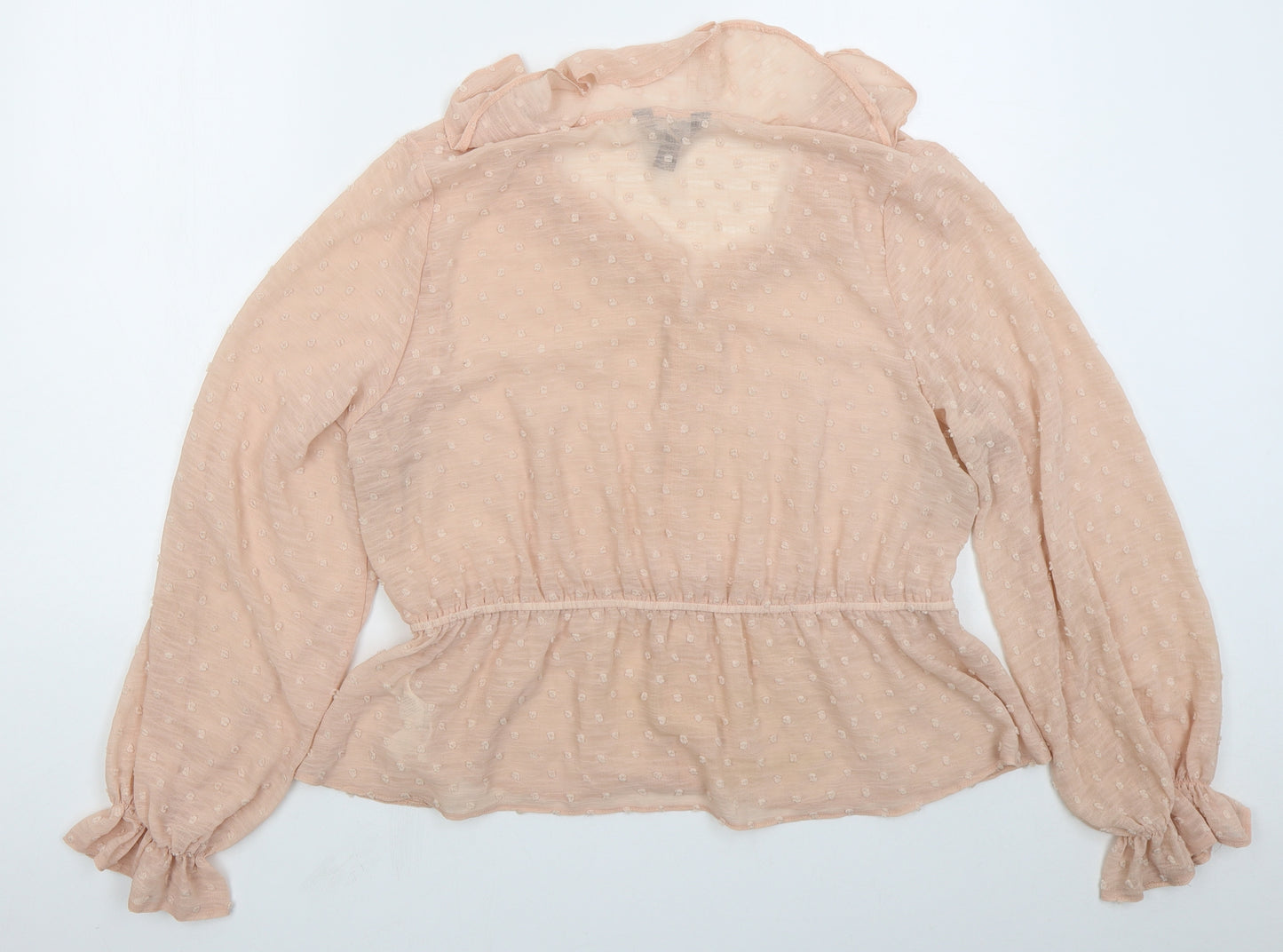 New Look Womens Pink  Polyester Basic Blouse Size 16 Collared