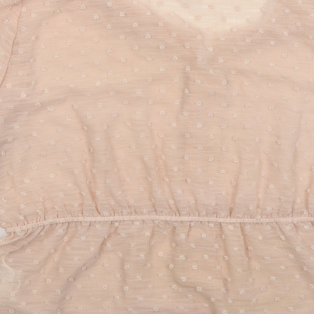 New Look Womens Pink  Polyester Basic Blouse Size 16 Collared