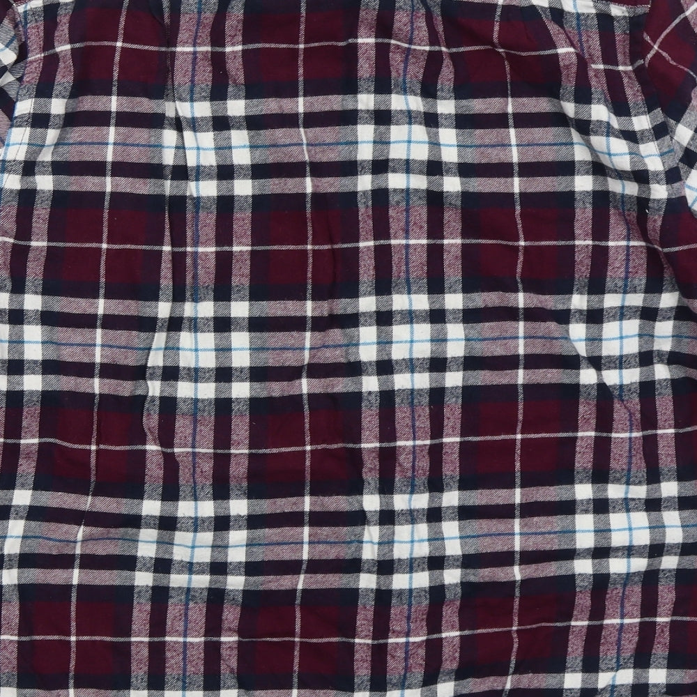 Primark Mens Purple Check Cotton  Button-Up Size XL Collared Button