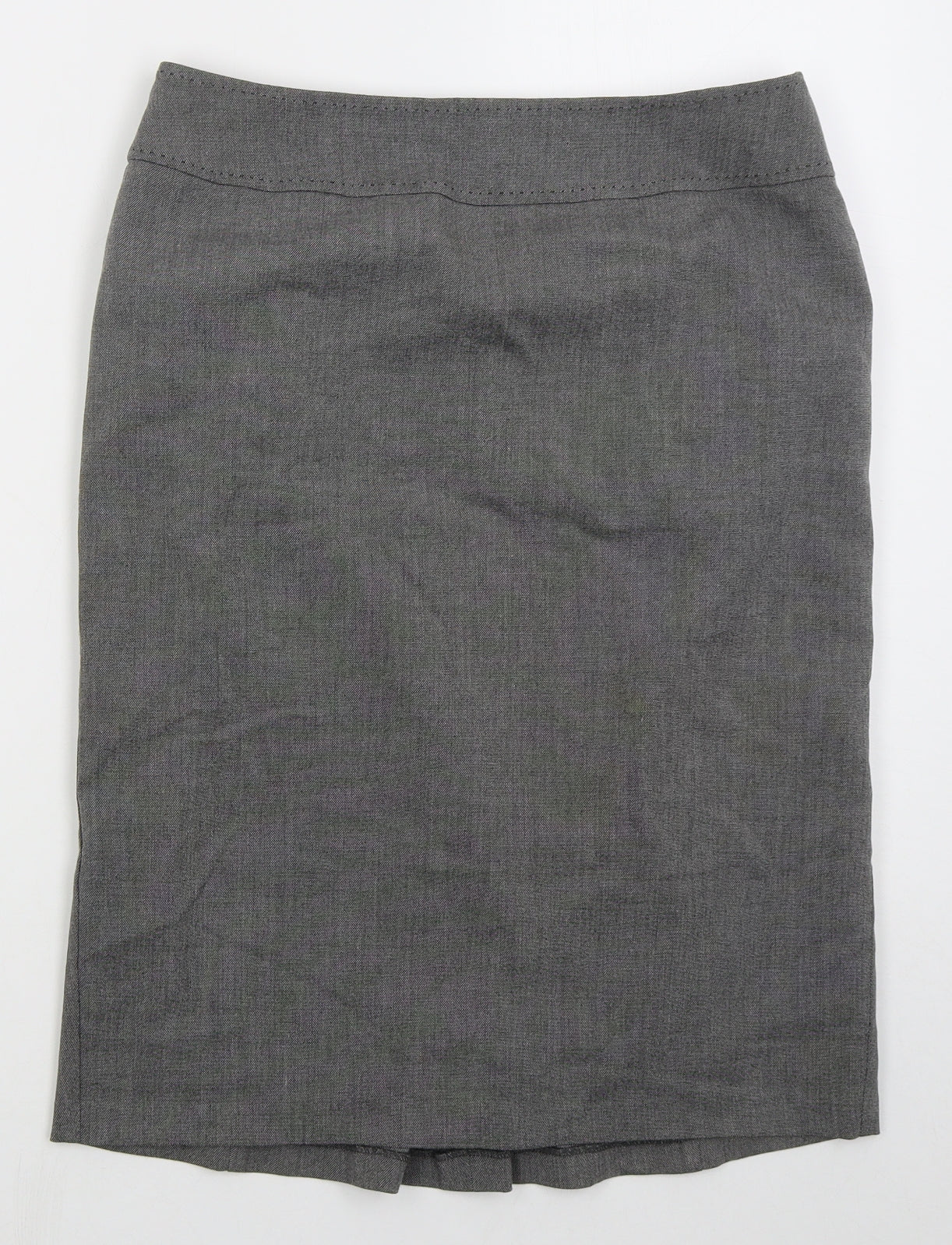 Marks and Spencer Womens Grey  Polyester Straight & Pencil Skirt Size 10   Zip