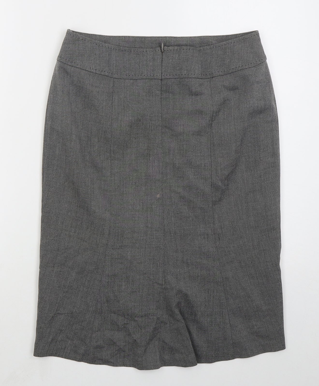 Marks and Spencer Womens Grey  Polyester Straight & Pencil Skirt Size 10   Zip