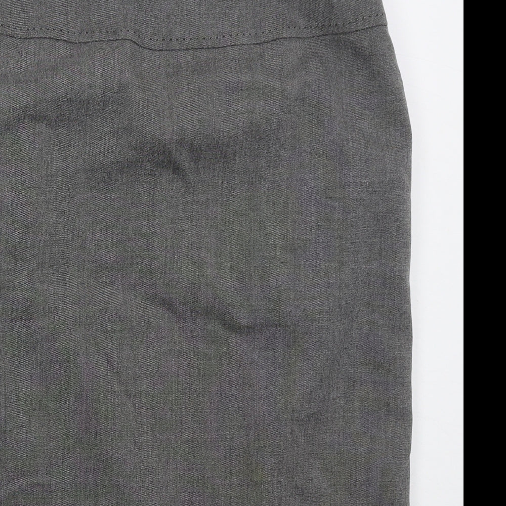 Marks and Spencer Womens Grey  Polyester Straight & Pencil Skirt Size 10   Zip