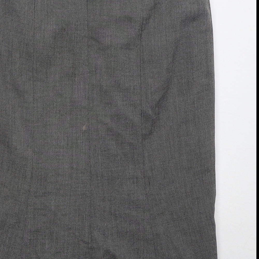 Marks and Spencer Womens Grey  Polyester Straight & Pencil Skirt Size 10   Zip