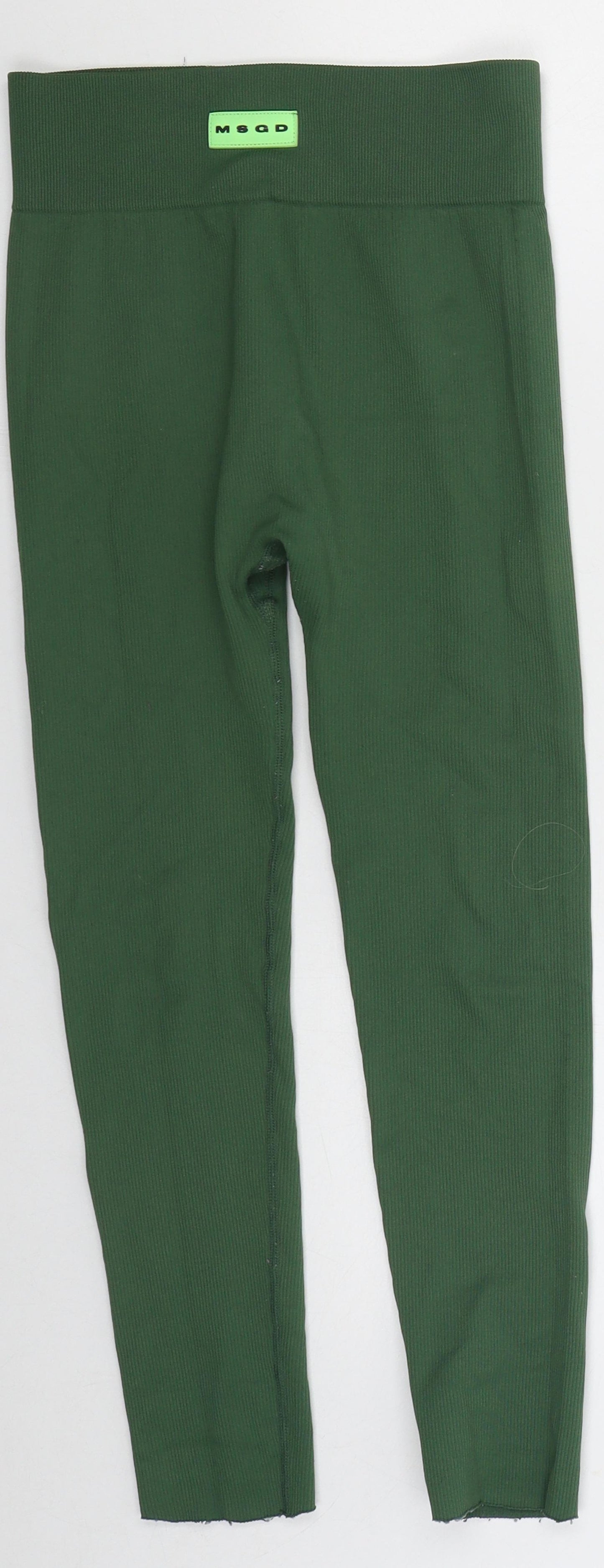 Missguided Womens Green  Nylon Compression Leggings Size 24 L22 in Regular