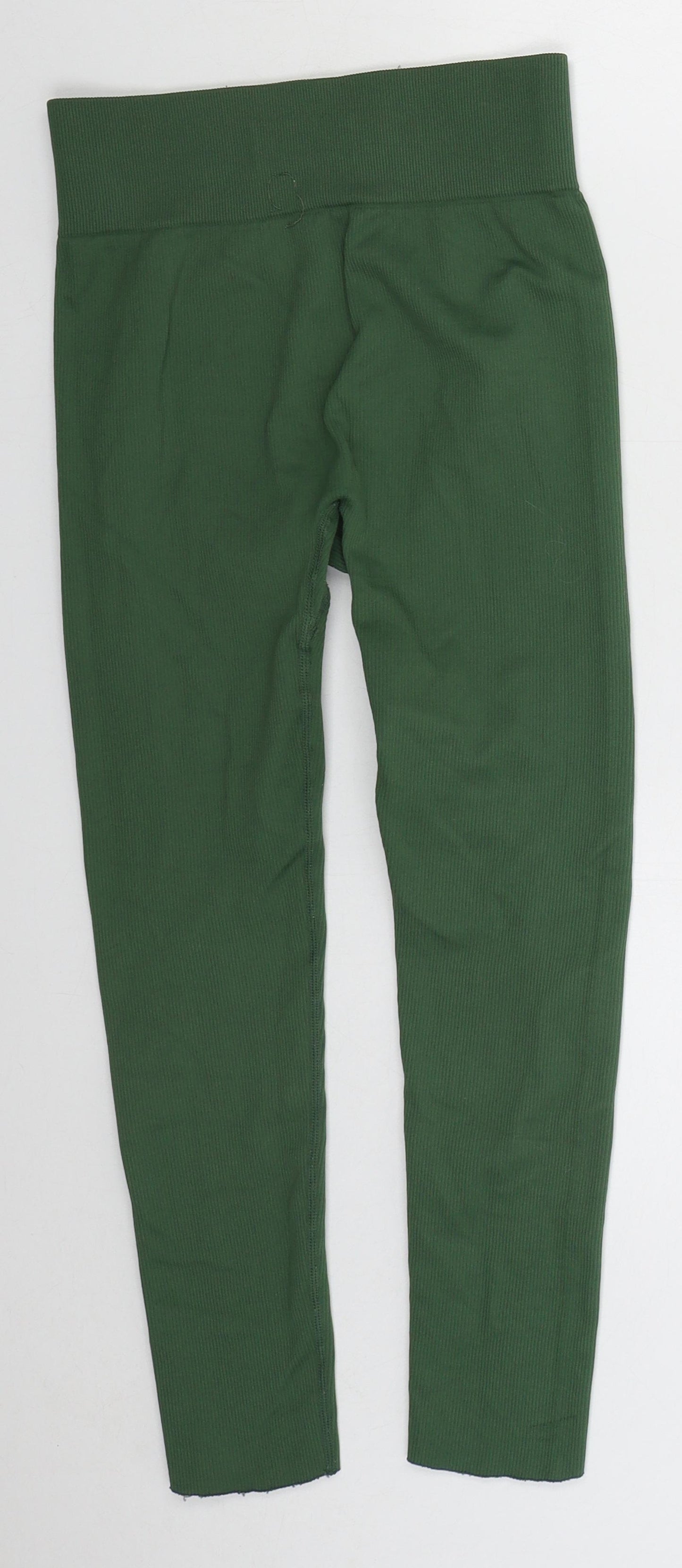 Missguided Womens Green  Nylon Compression Leggings Size 24 L22 in Regular