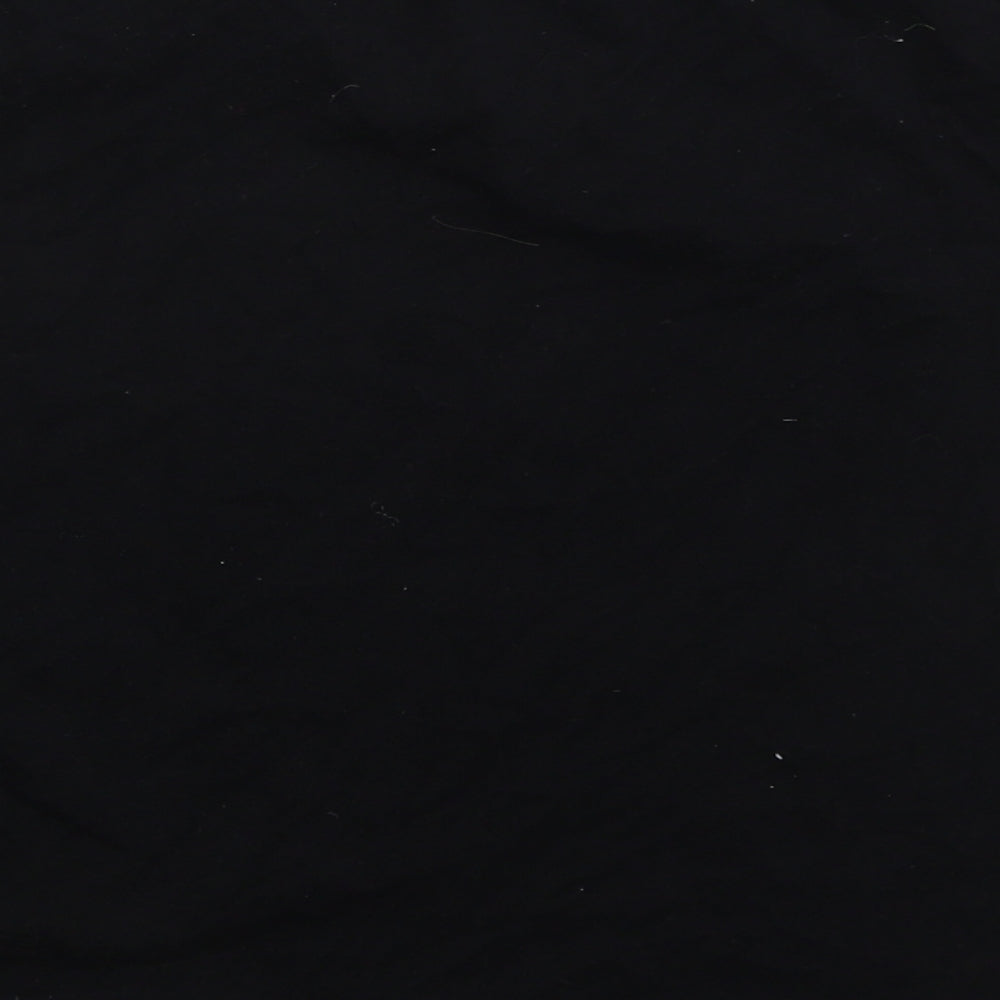 11 degrees Womens Black  Cotton Cropped T-Shirt Size 12 Collared