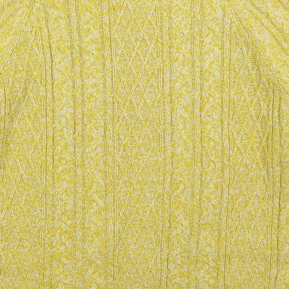 Monsoon Womens Yellow Round Neck  Acrylic Pullover Jumper Size XL