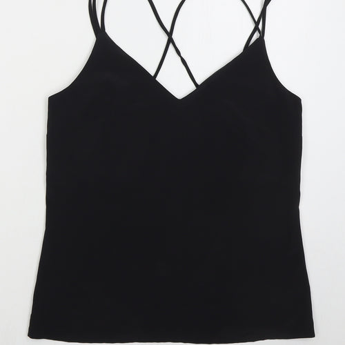 F&F Womens Black  Polyester Basic Tank Size 6 V-Neck