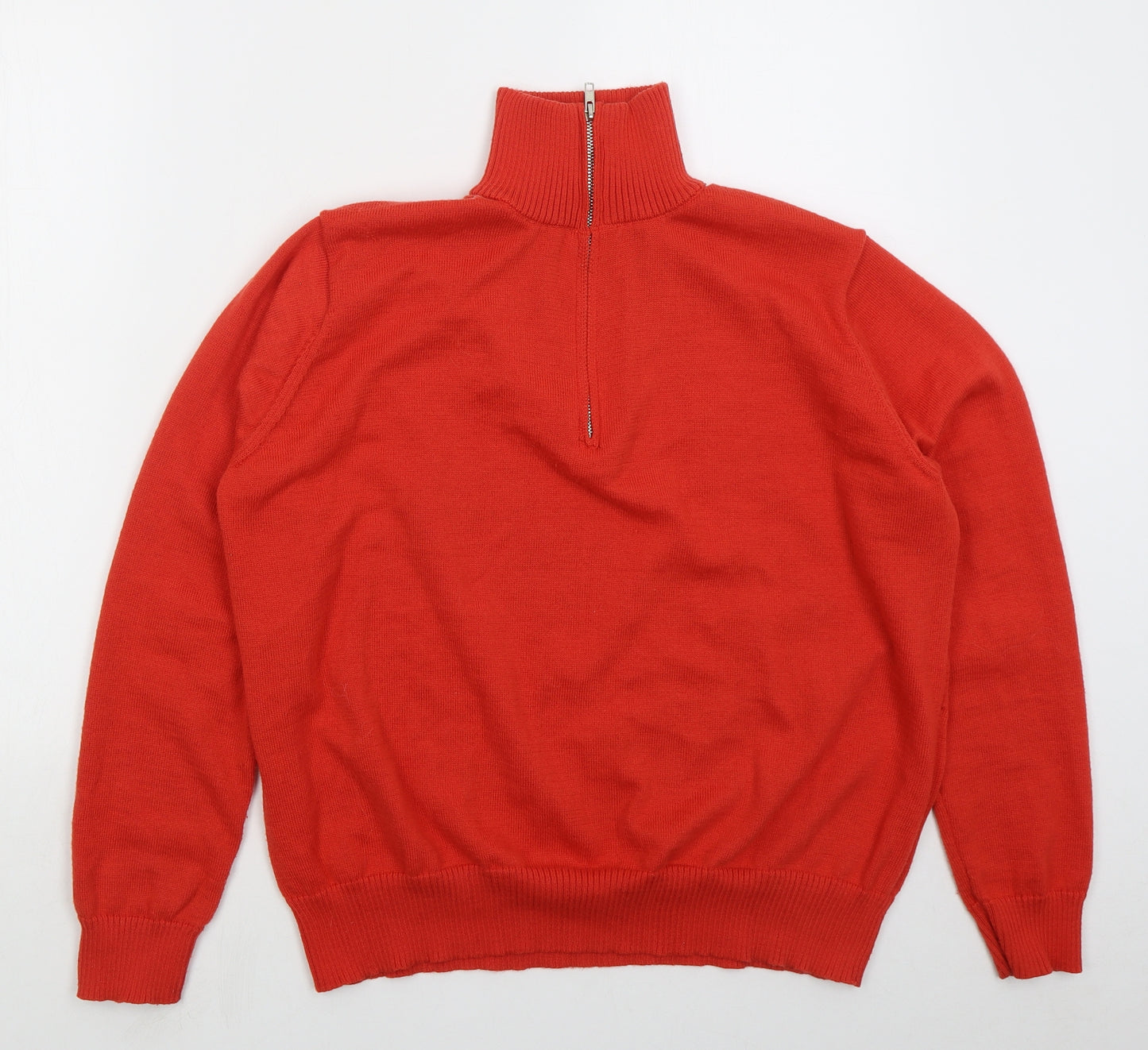Preworn Mens Red High Neck  Acrylic Pullover Jumper Size M