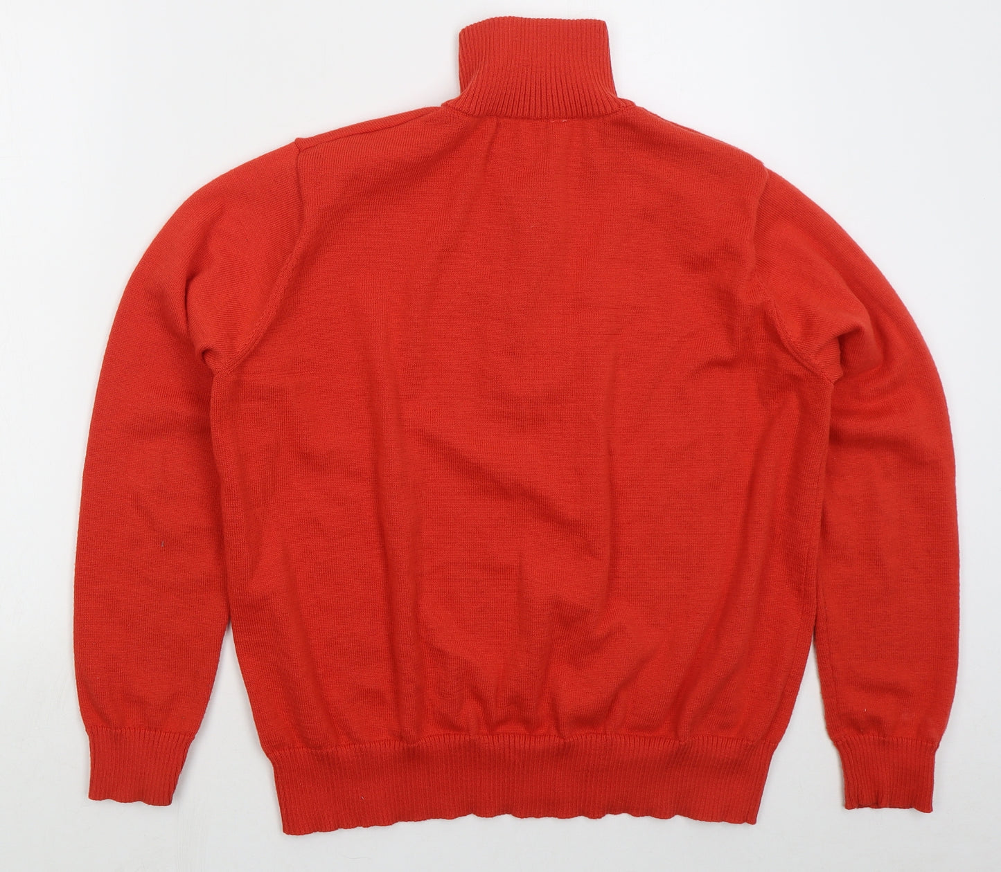 Preworn Mens Red High Neck  Acrylic Pullover Jumper Size M