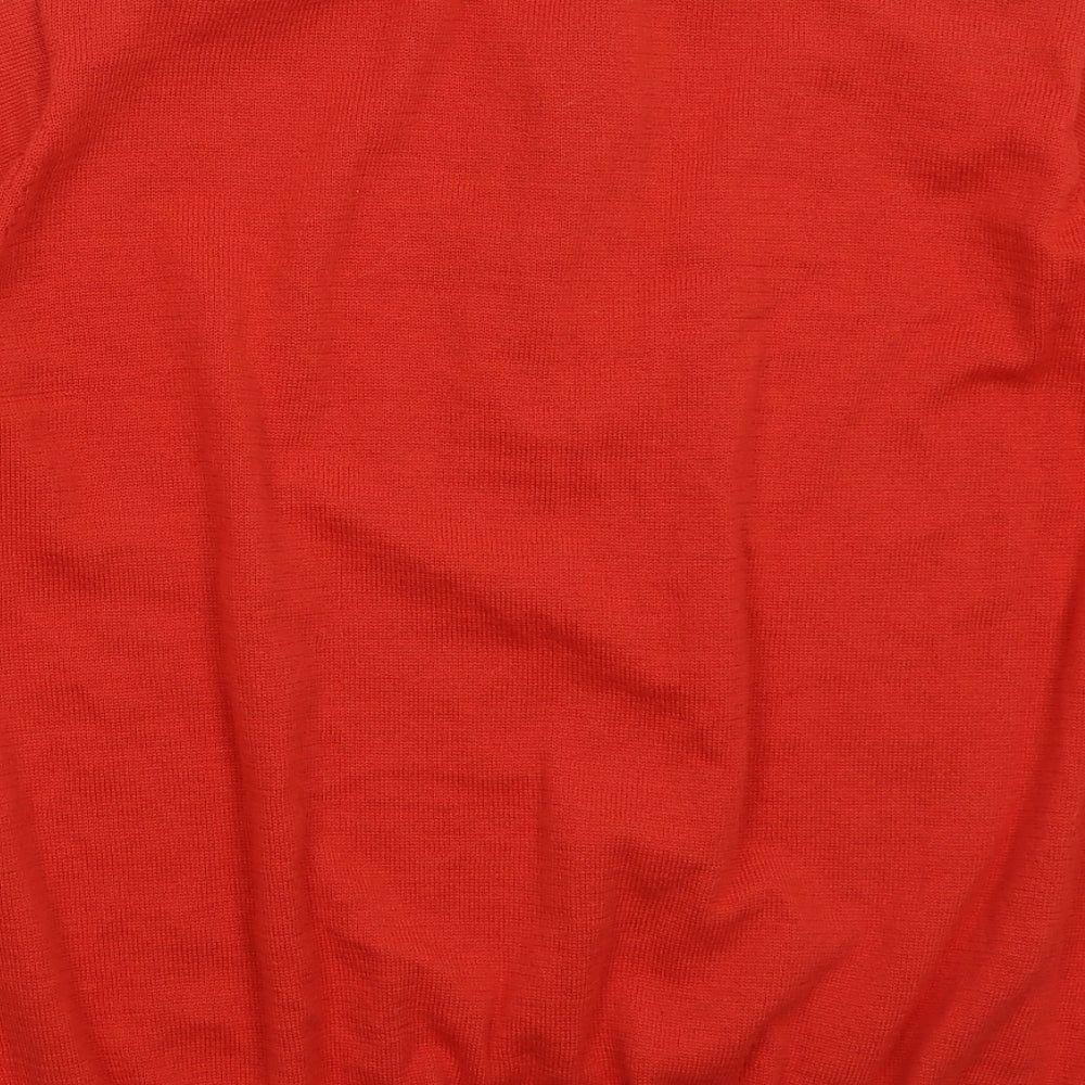 Preworn Mens Red High Neck  Acrylic Pullover Jumper Size M