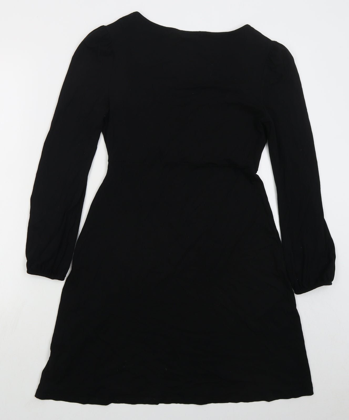 New Look Womens Black  Viscose Skater Dress  Size 12  Round Neck Pullover