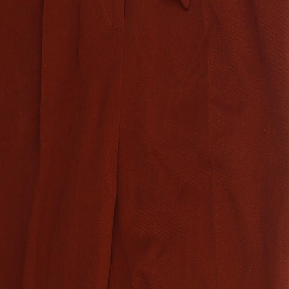 F&F Womens Brown  Polyester Trousers  Size 12 L27 in Regular Hook & Eye