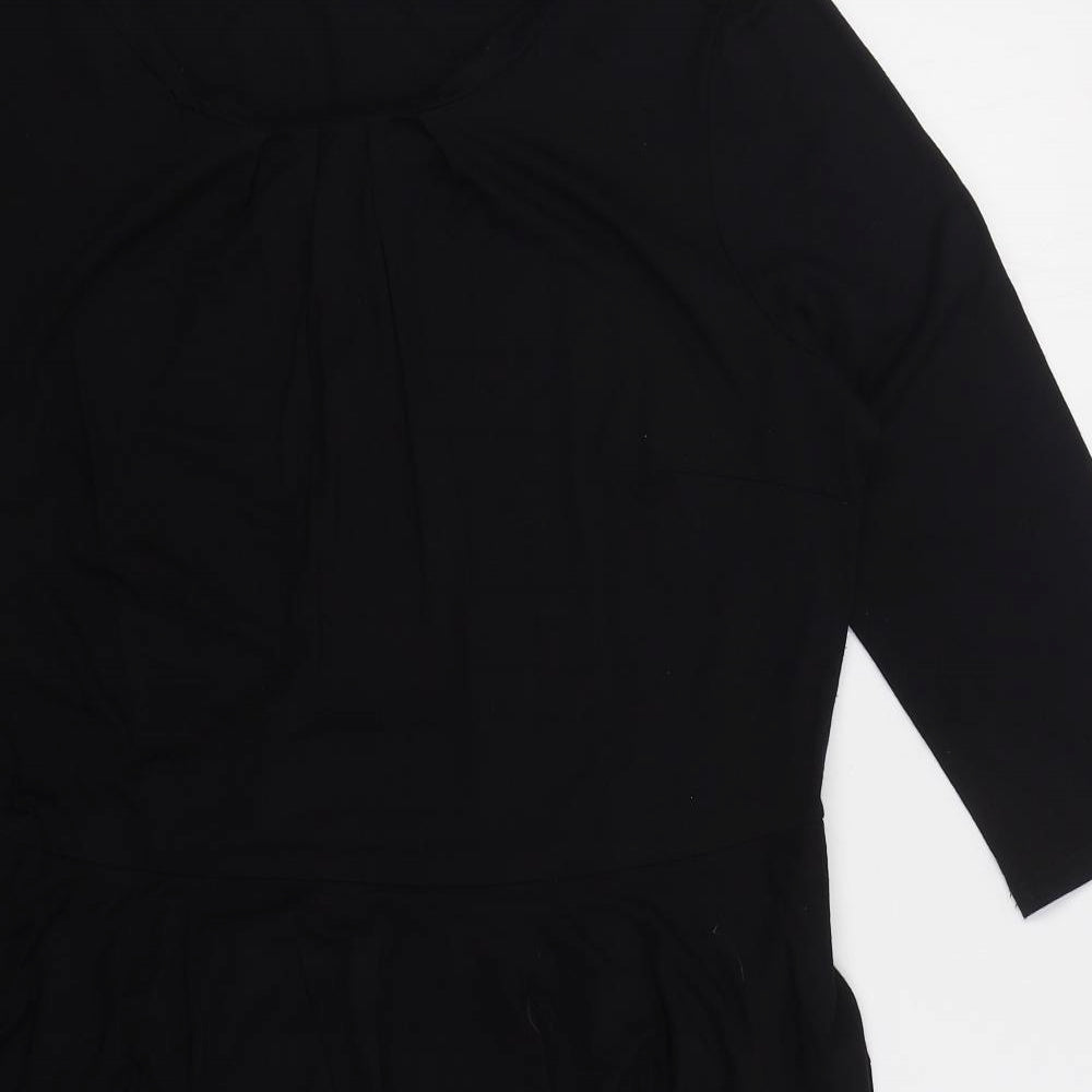 TU Womens Black  Viscose Pencil Dress  Size 16  Round Neck Pullover