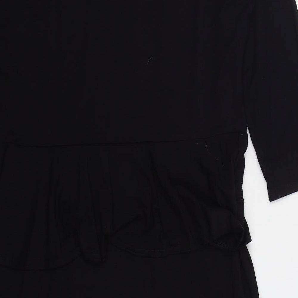 TU Womens Black  Viscose Pencil Dress  Size 16  Round Neck Pullover