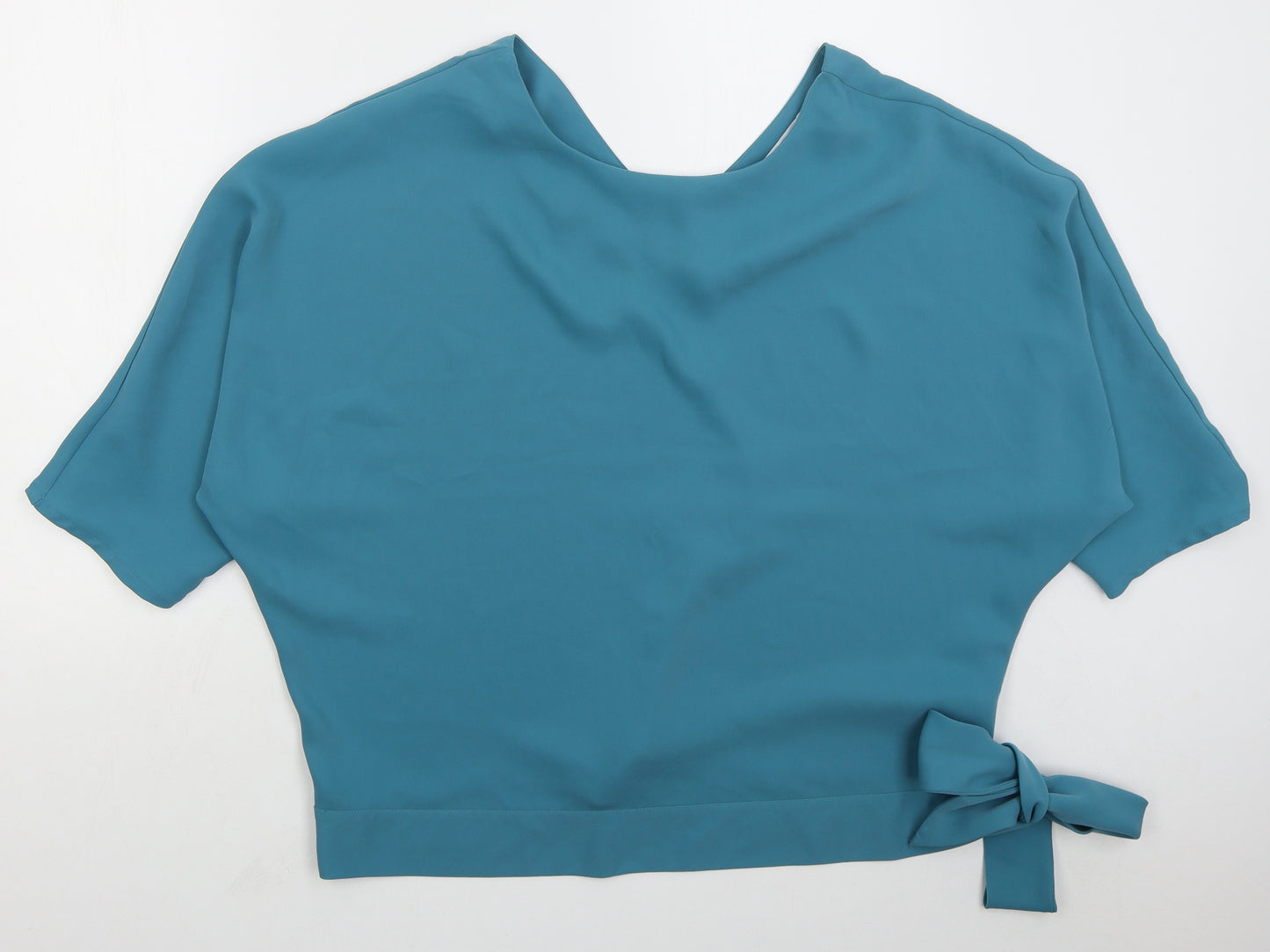 Gallery Womens Blue  Polyester Basic Blouse Size 18 Round Neck