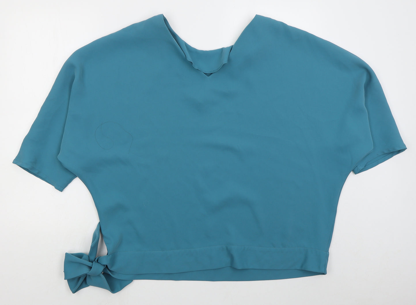 Gallery Womens Blue  Polyester Basic Blouse Size 18 Round Neck