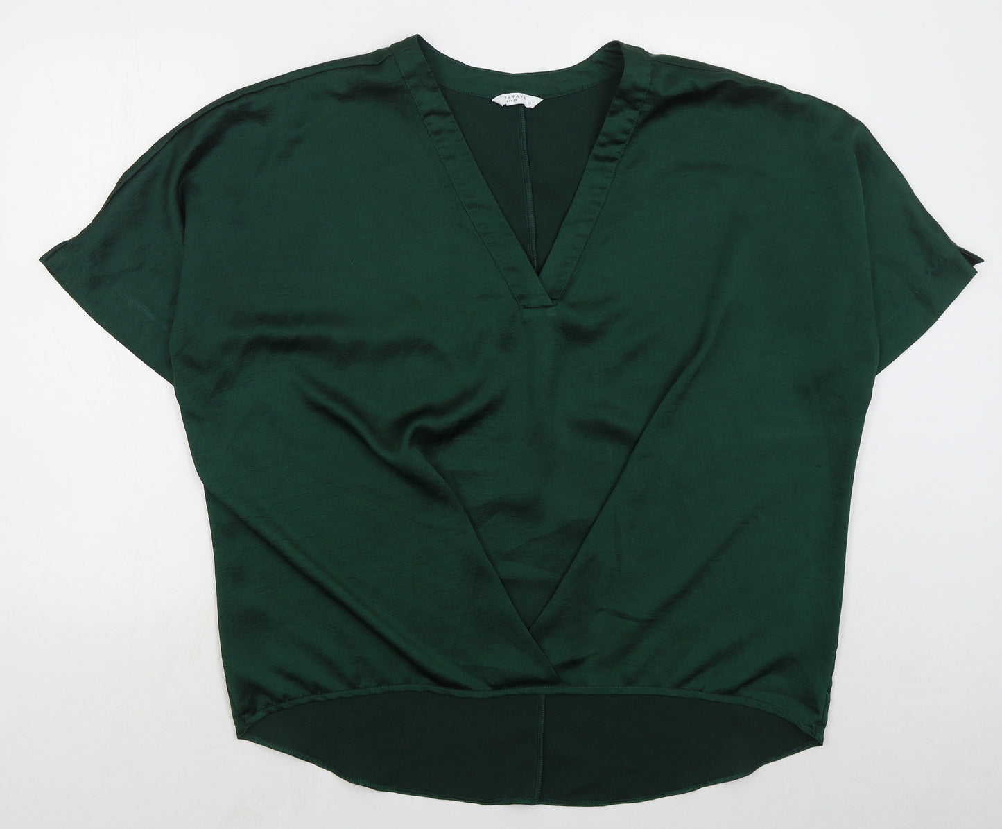 Papaya Womens Green  Polyester Basic Blouse Size 18 V-Neck