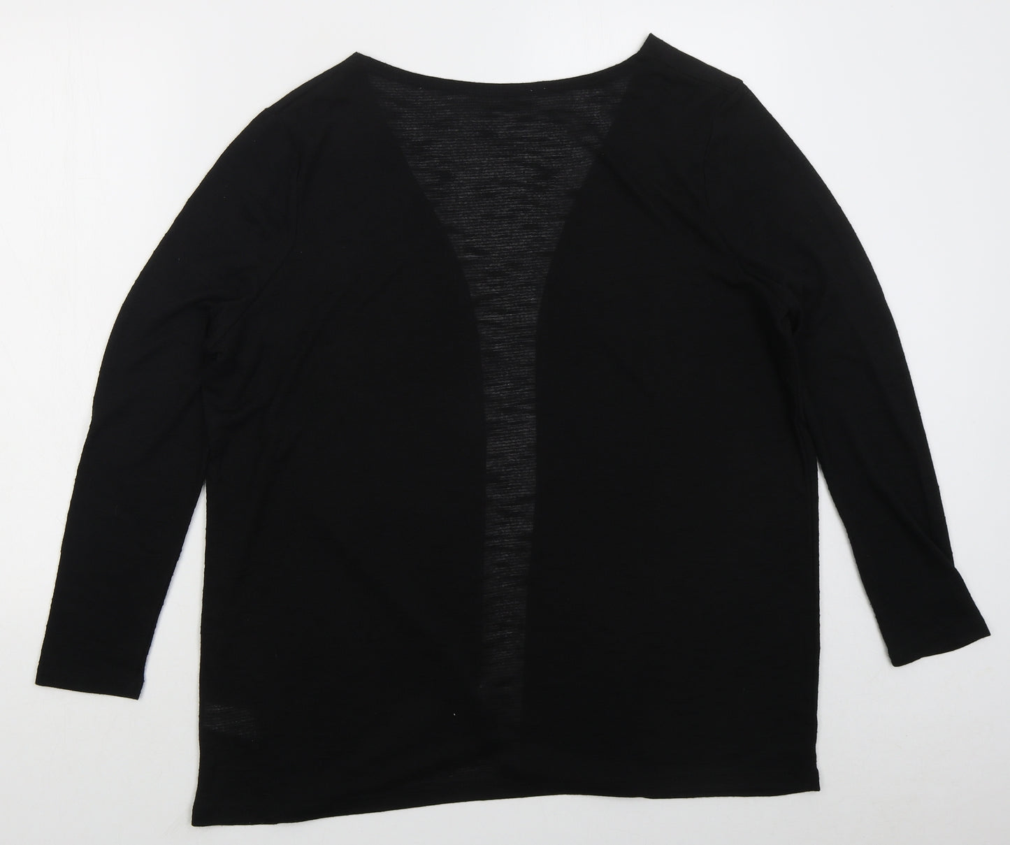 Primark Womens Black V-Neck  Polyester Cardigan Jumper Size 14