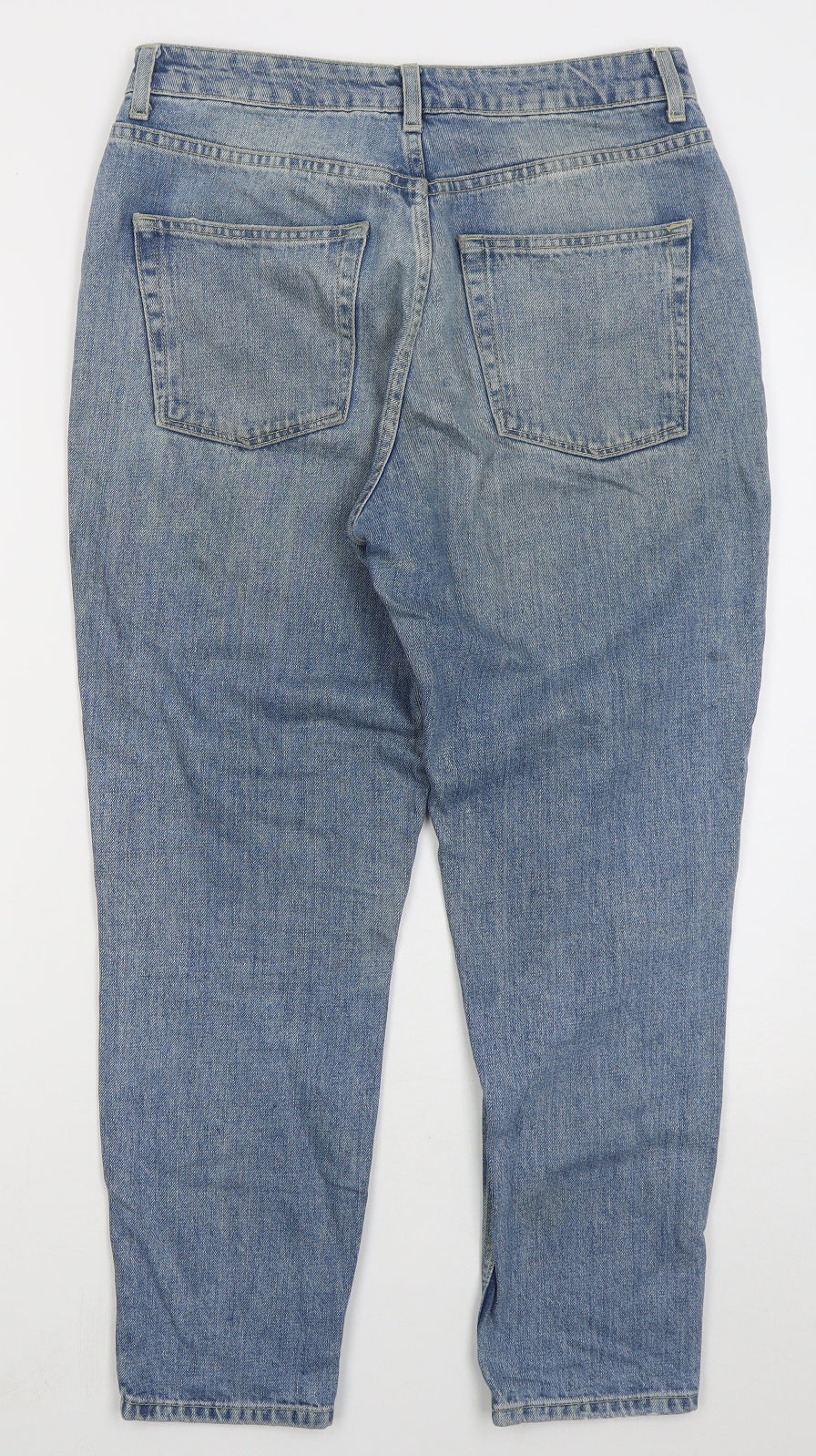 Topshop Womens Blue  Cotton Mom Jeans Size 30 in L25 in Regular Button