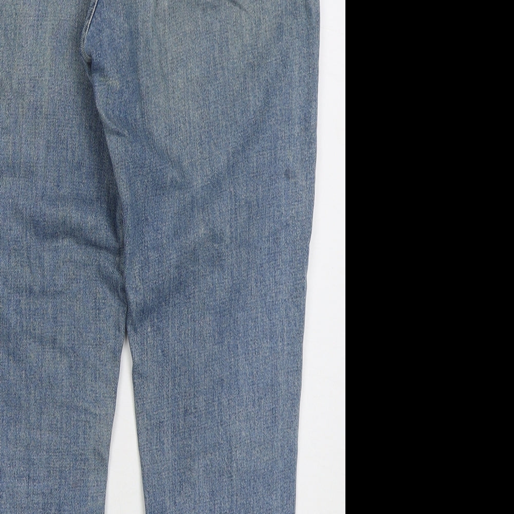 Topshop Womens Blue  Cotton Mom Jeans Size 30 in L25 in Regular Button