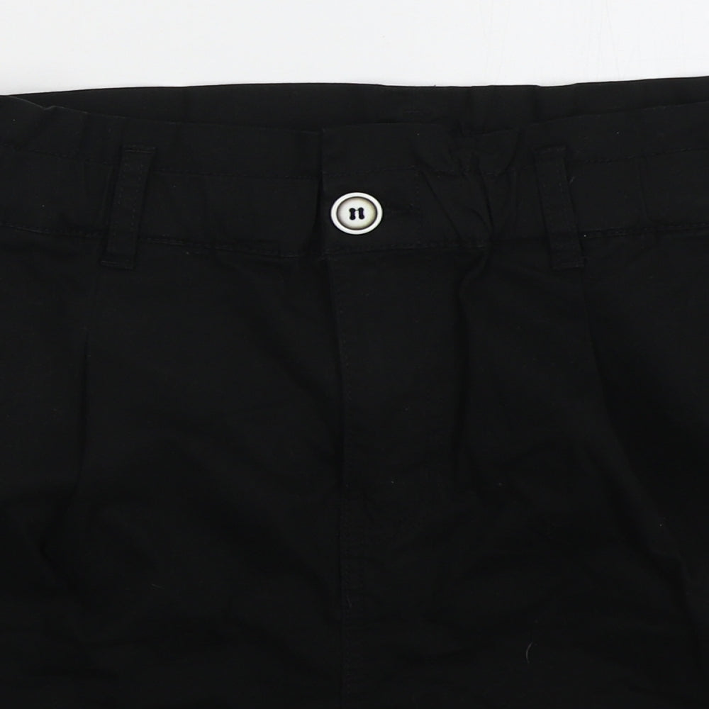 Primark Womens Black  Cotton Mom Shorts Size 14 L3 in Regular Button