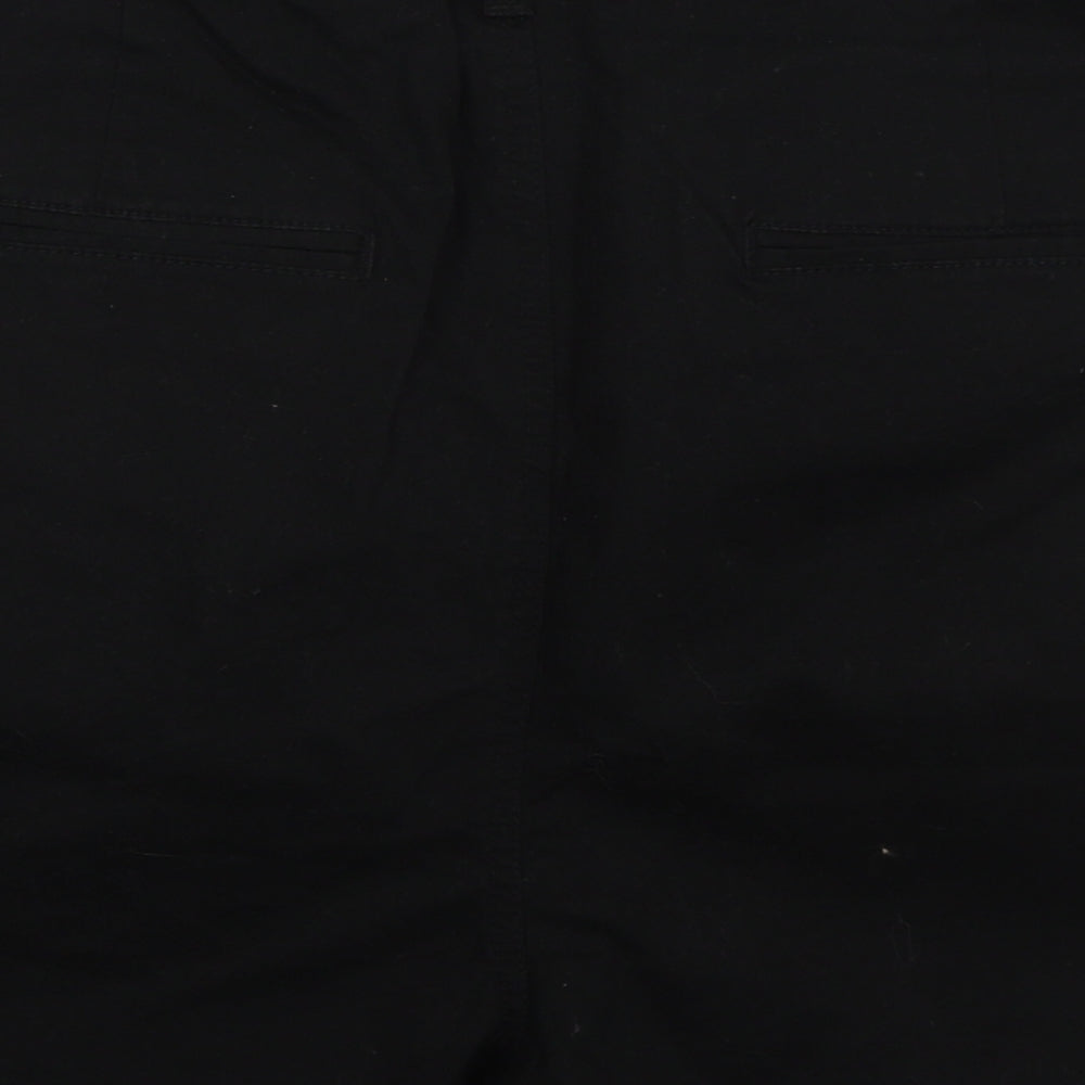 Primark Womens Black  Cotton Mom Shorts Size 14 L3 in Regular Button