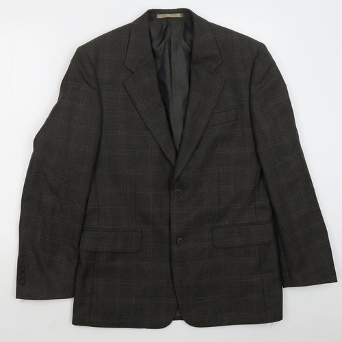 Brook Taverner Mens Brown Check Polyester Jacket Suit Jacket Size 38