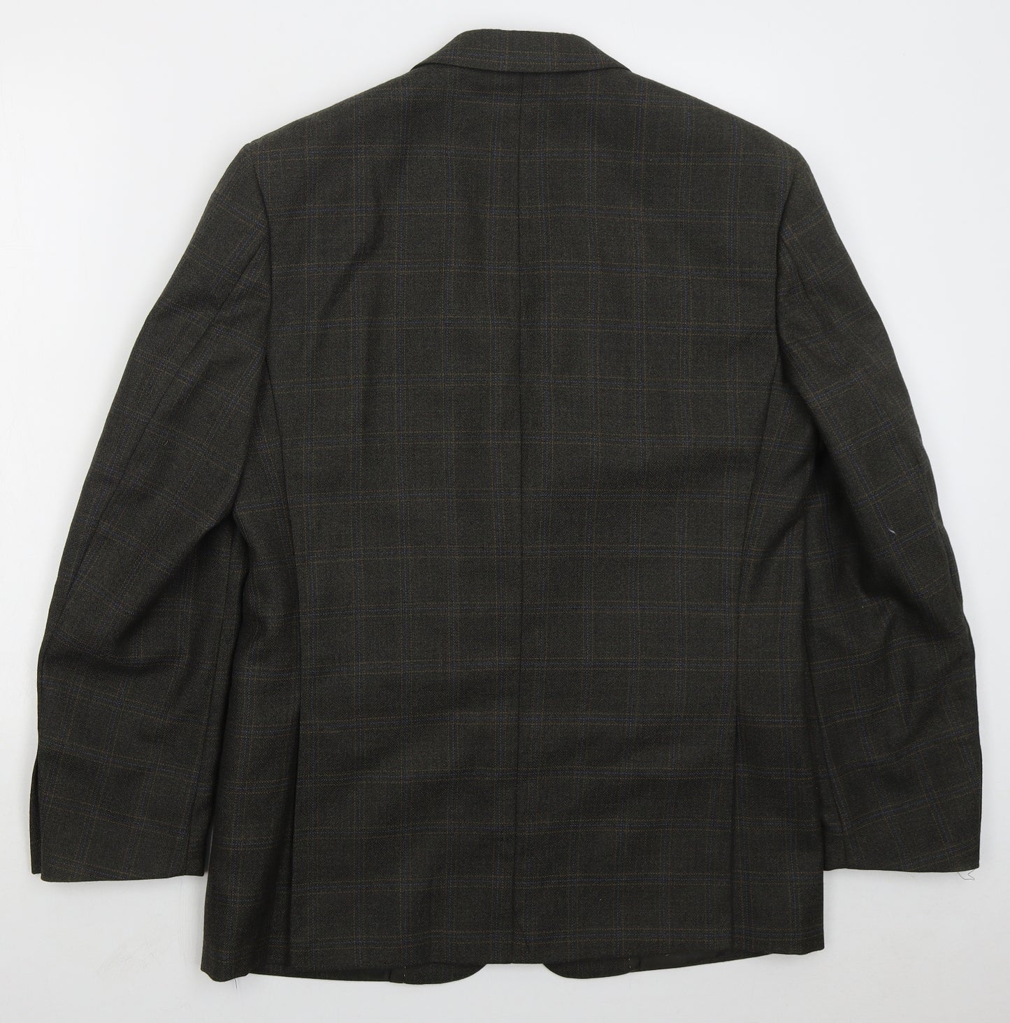 Brook Taverner Mens Brown Check Polyester Jacket Suit Jacket Size 38