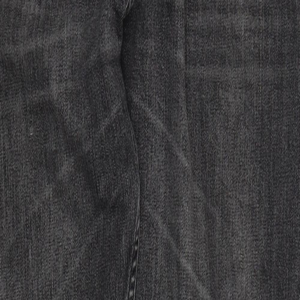 H&M Mens Grey  Cotton Straight Jeans Size 32 L31 in Slim Button