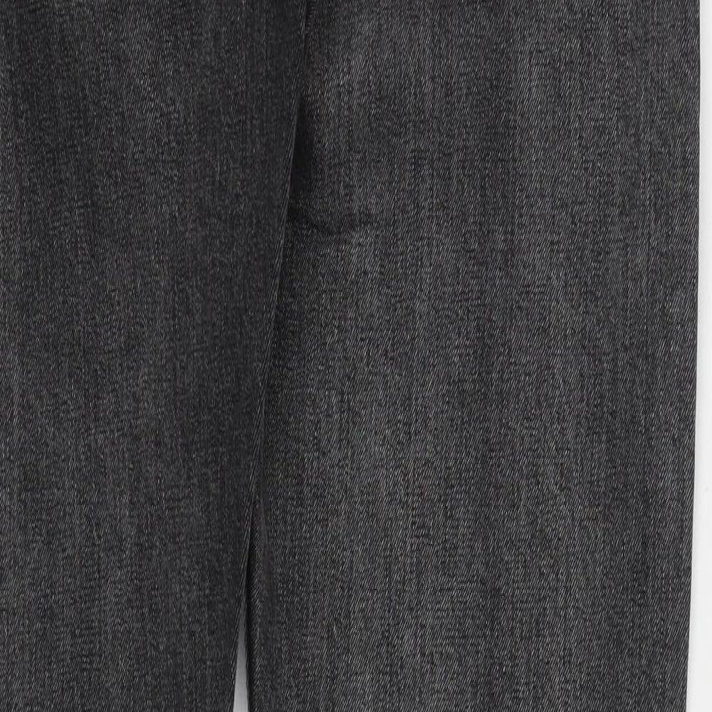 H&M Mens Grey  Cotton Straight Jeans Size 32 L31 in Slim Button