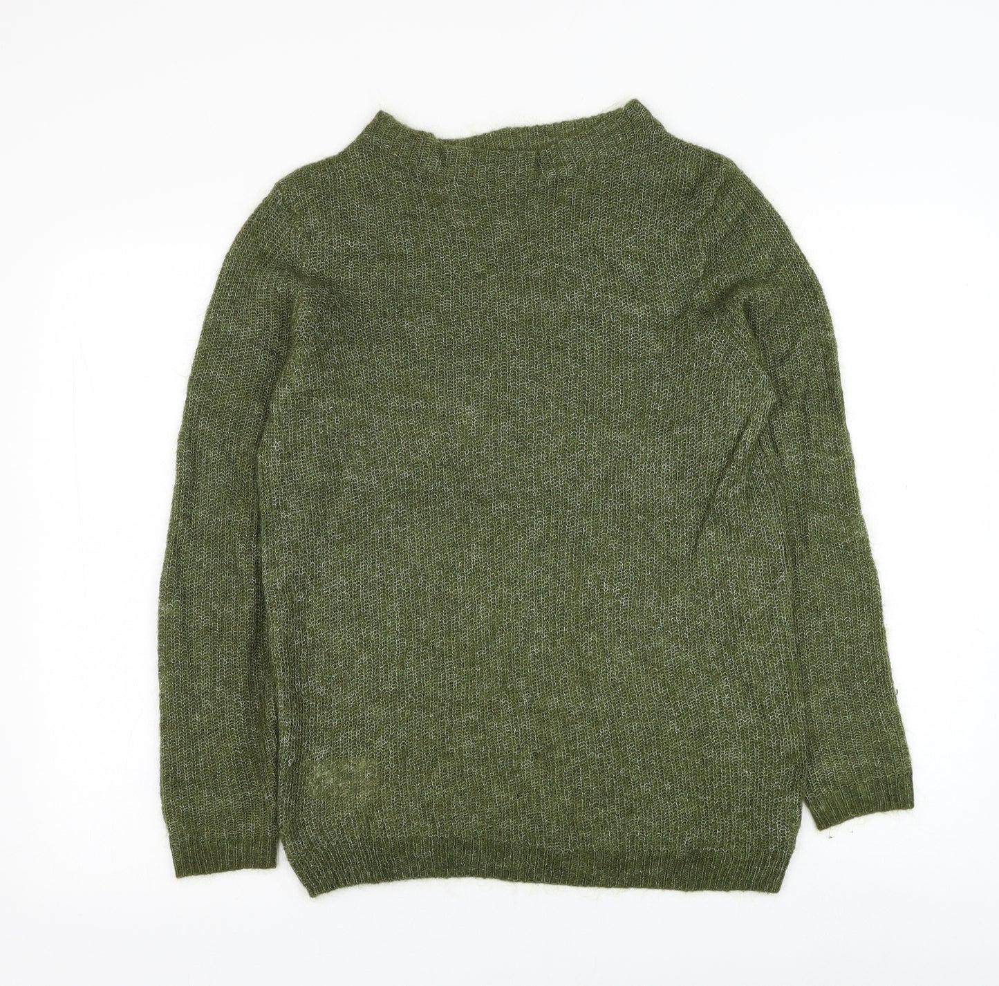 Laura Ashley Womens Green Round Neck  Nylon Pullover Jumper Size 10