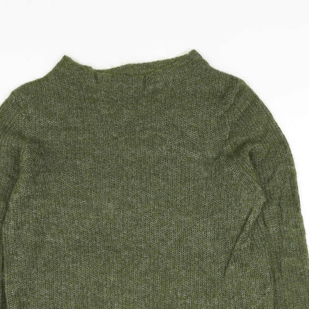 Laura Ashley Womens Green Round Neck  Nylon Pullover Jumper Size 10