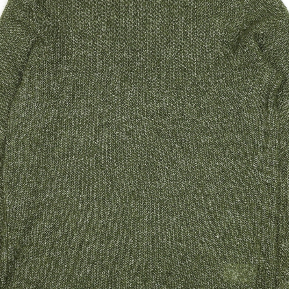 Laura Ashley Womens Green Round Neck  Nylon Pullover Jumper Size 10