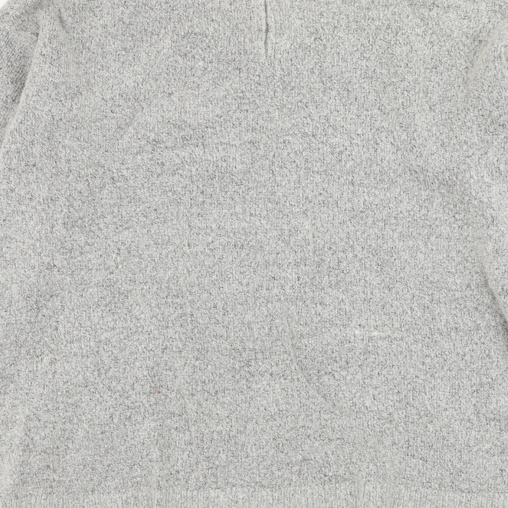 Papaya Womens Grey Round Neck  Acrylic Pullover Jumper Size M