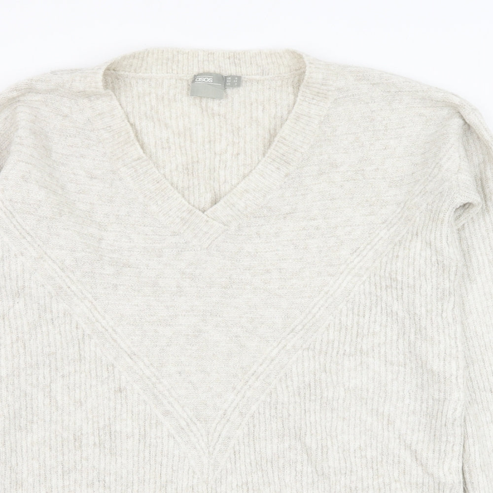 ASOS Womens Beige Round Neck  Acrylic Pullover Jumper Size 6