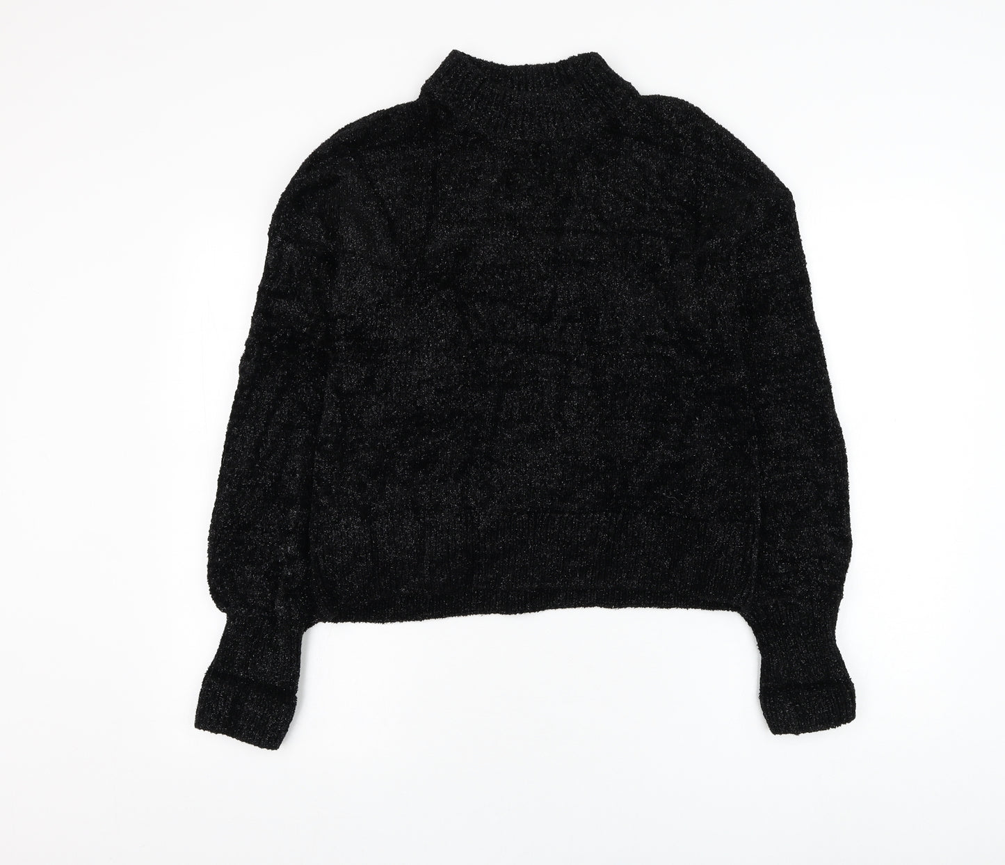 H&M Womens Black Mock Neck  Polyamide Pullover Jumper Size 6
