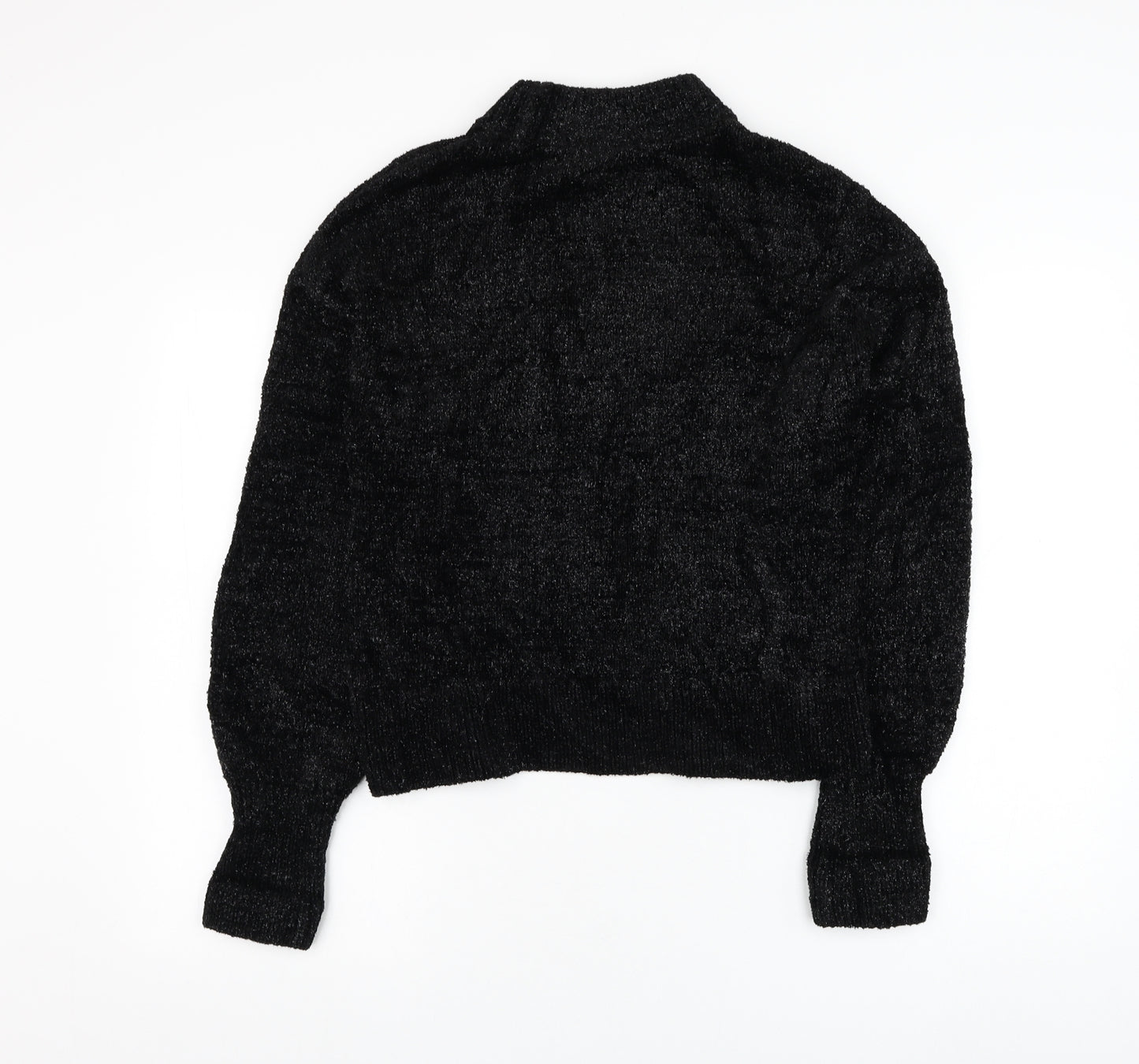H&M Womens Black Mock Neck  Polyamide Pullover Jumper Size 6