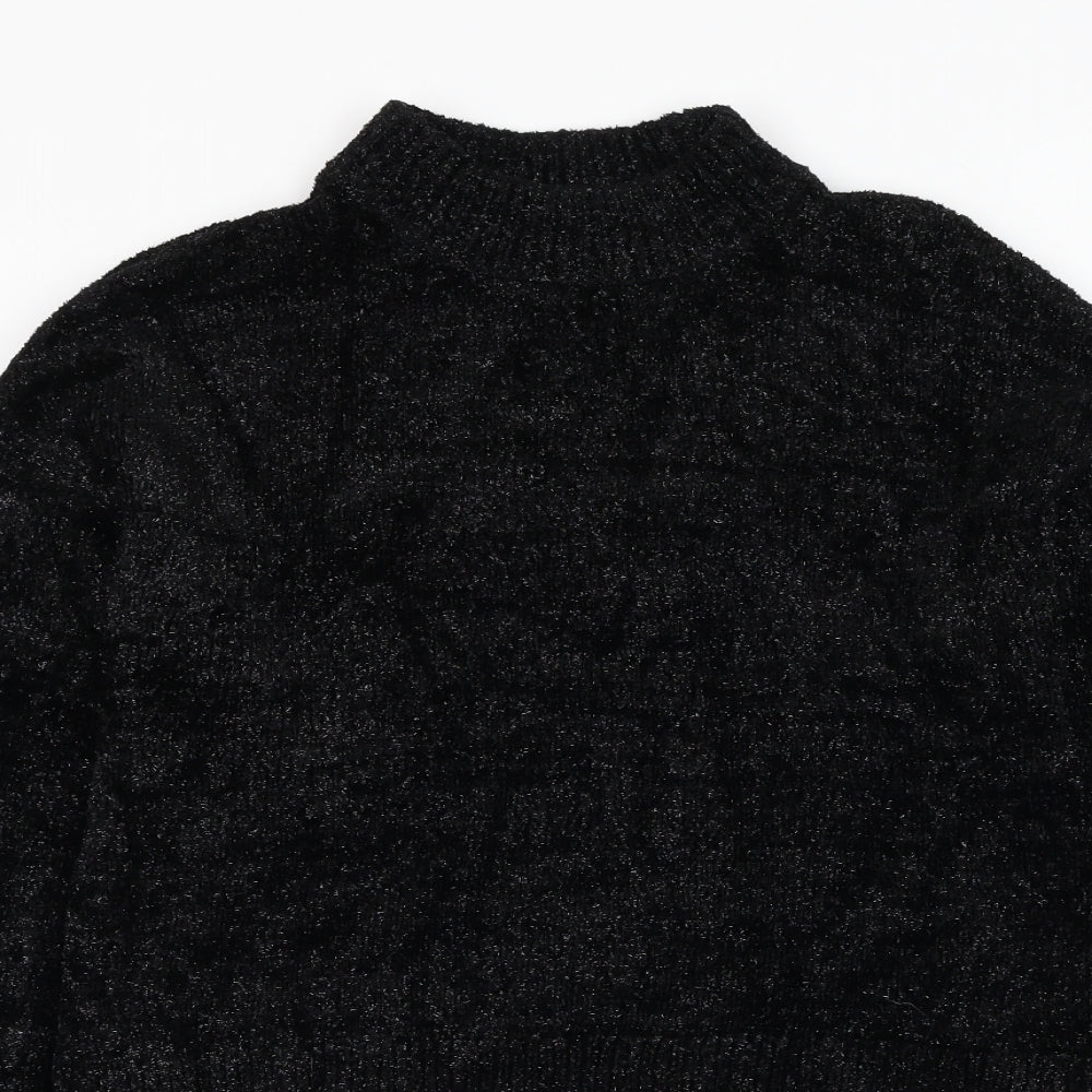 H&M Womens Black Mock Neck  Polyamide Pullover Jumper Size 6