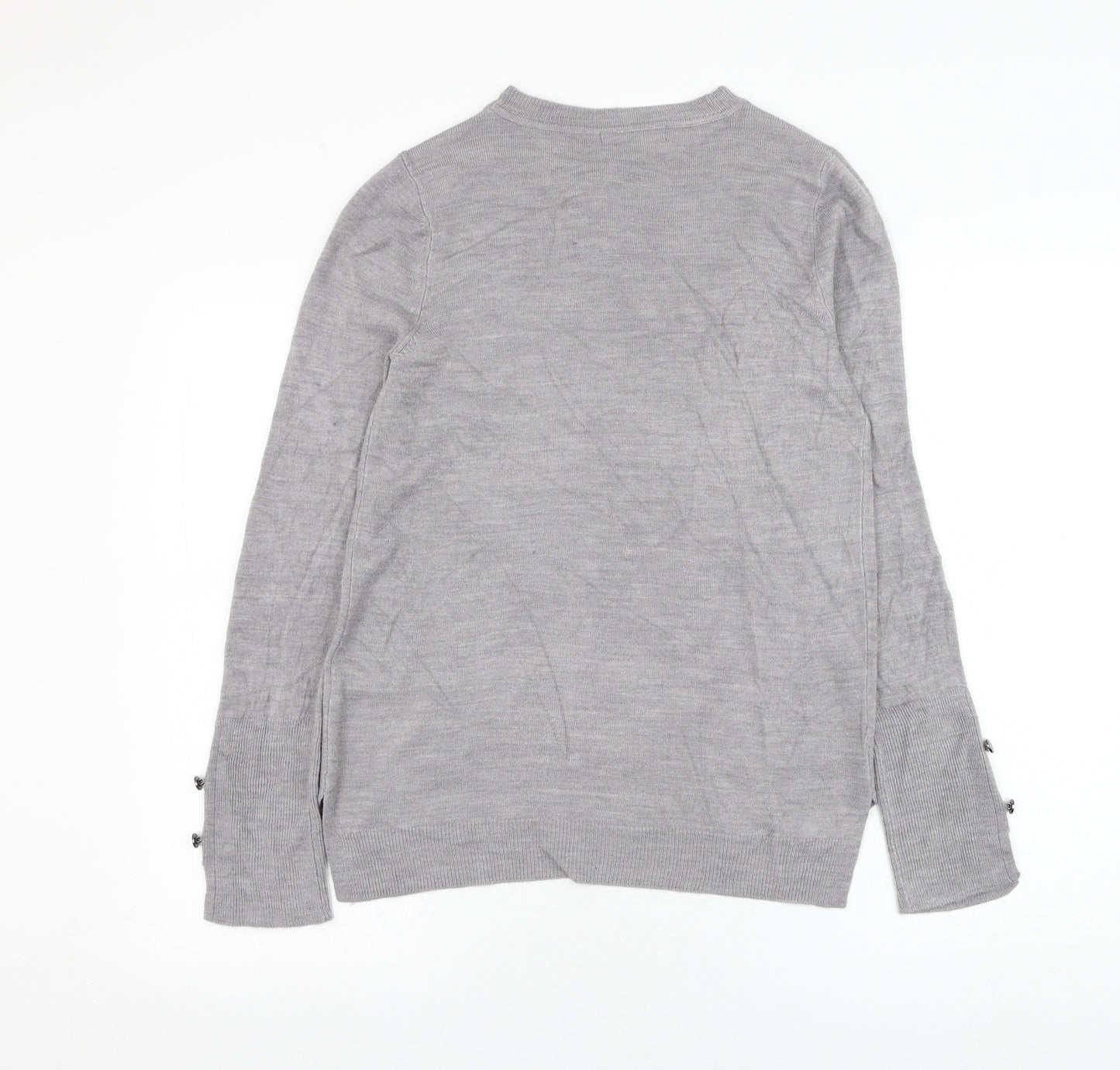 Primark Womens Grey Round Neck  Acrylic Pullover Jumper Size 6