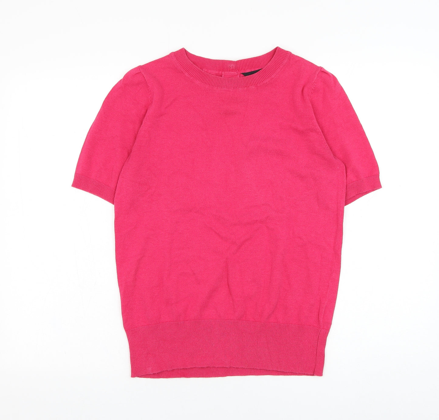 Dorothy Perkins Womens Pink Round Neck  Cotton Pullover Jumper Size 10
