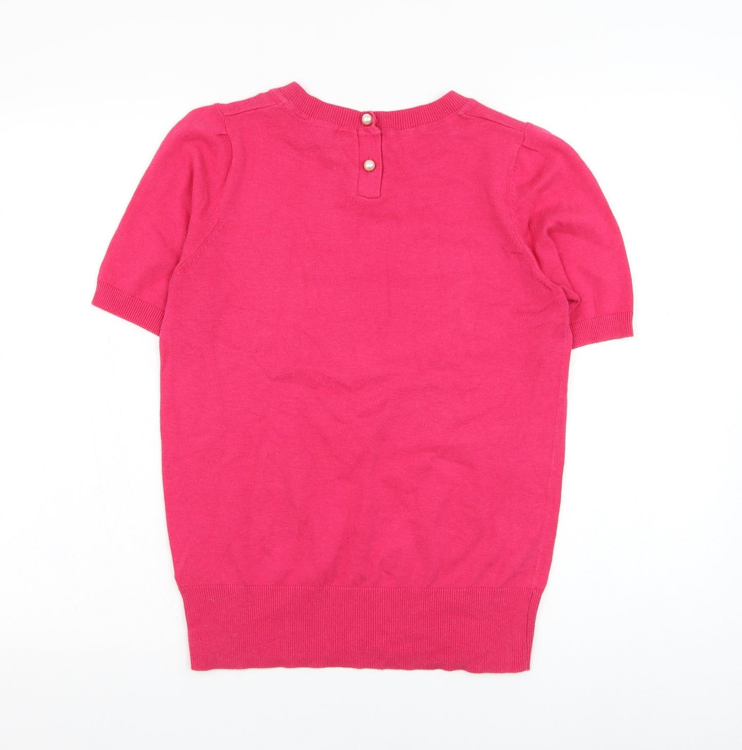 Dorothy Perkins Womens Pink Round Neck  Cotton Pullover Jumper Size 10