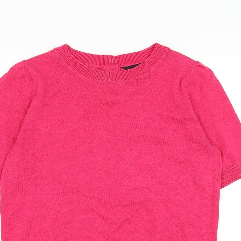 Dorothy Perkins Womens Pink Round Neck  Cotton Pullover Jumper Size 10