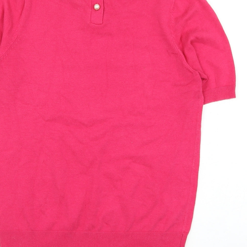 Dorothy Perkins Womens Pink Round Neck  Cotton Pullover Jumper Size 10