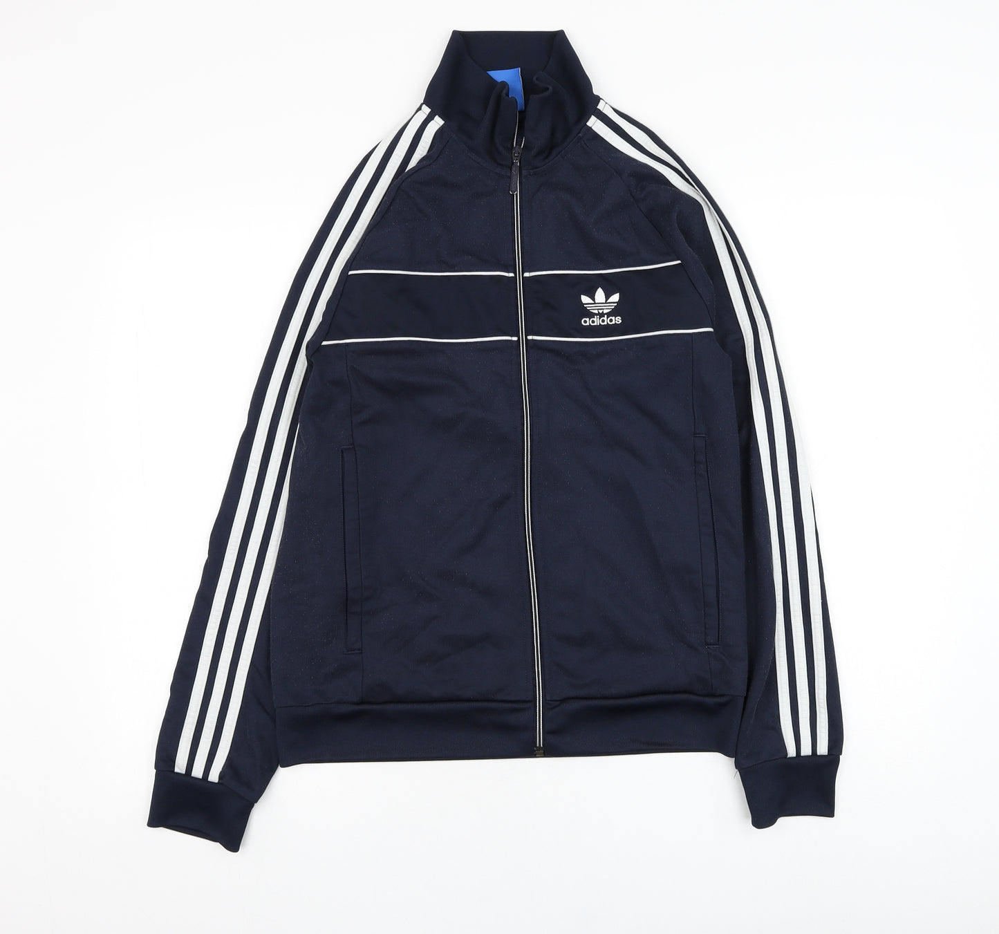 adidas Mens Blue  Cotton Full Zip Sweatshirt Size S