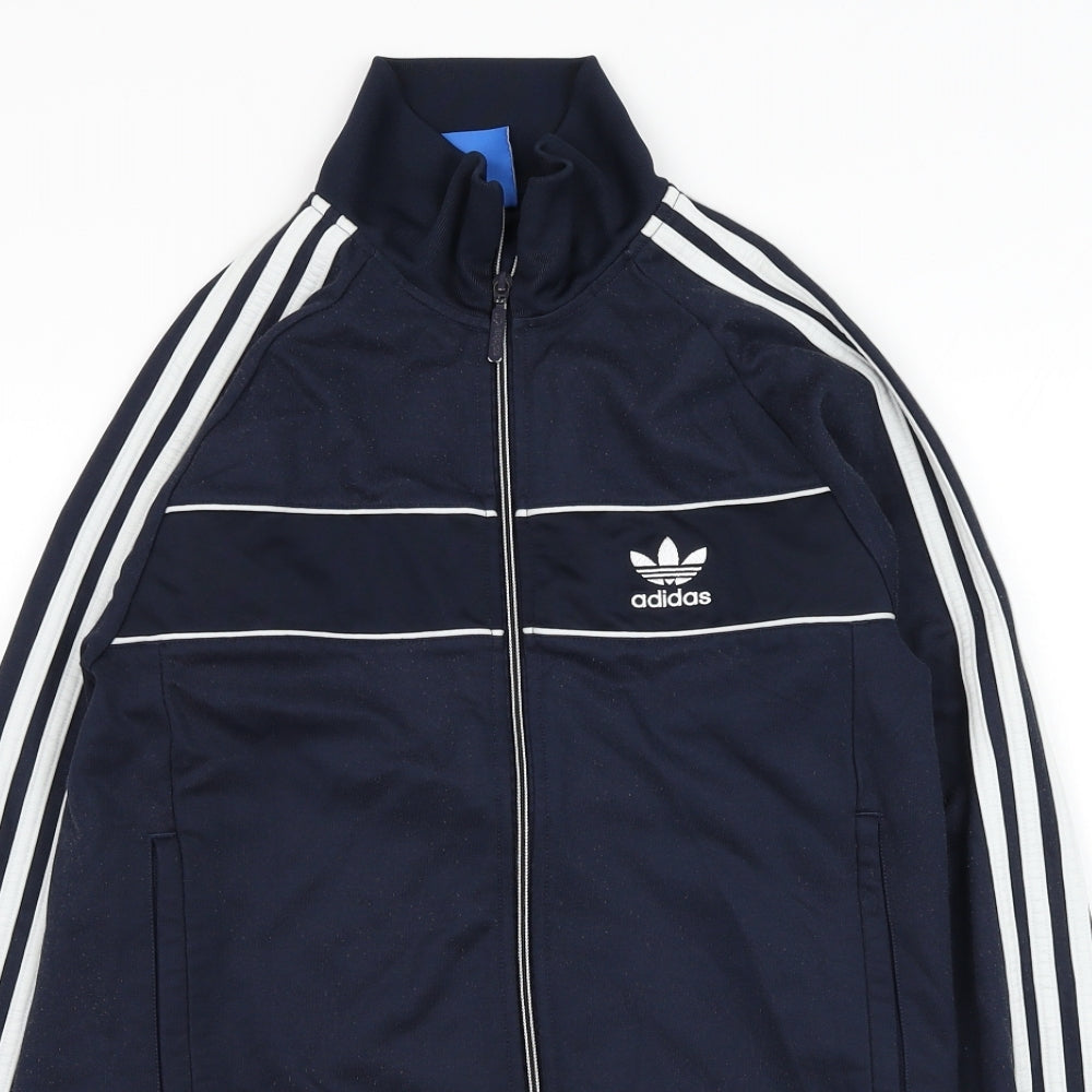 adidas Mens Blue  Cotton Full Zip Sweatshirt Size S