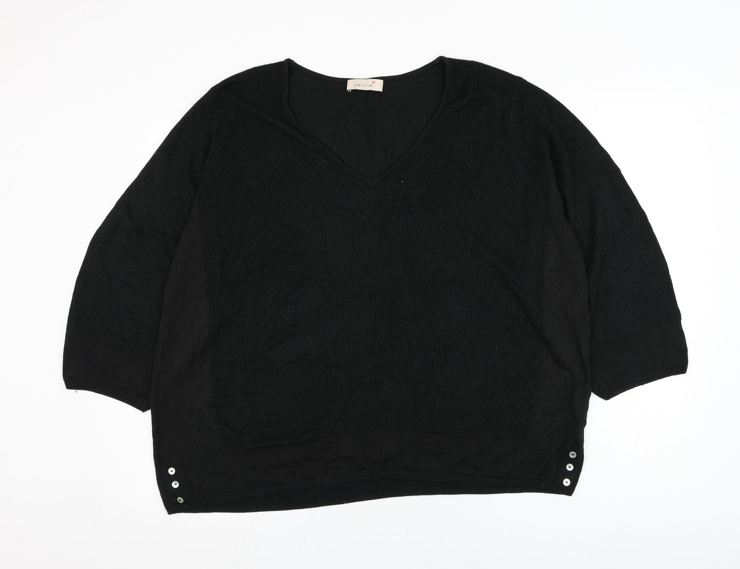 Marks and Spencer Womens Black Round Neck  Viscose Pullover Jumper Size 22