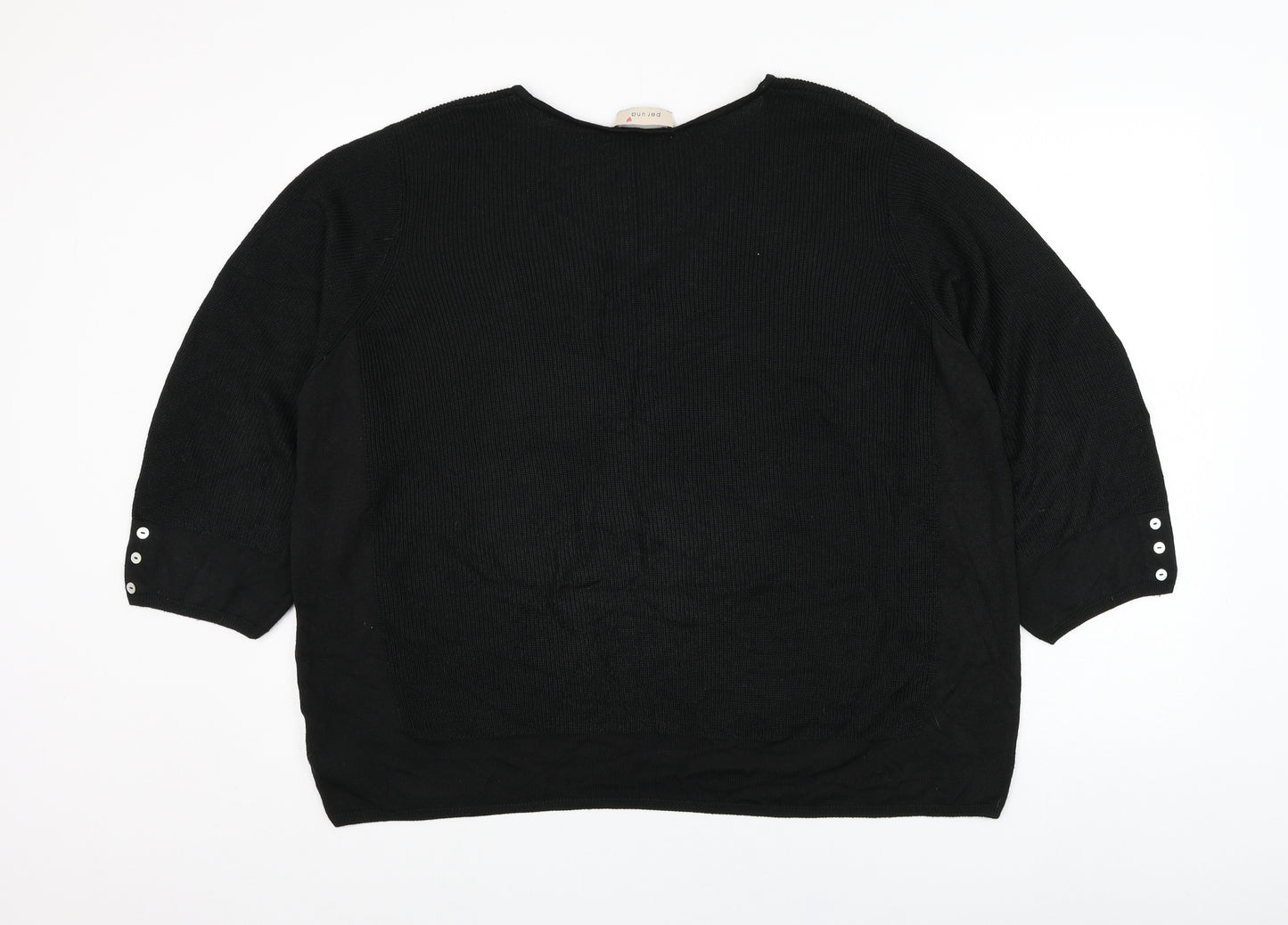 Marks and Spencer Womens Black Round Neck  Viscose Pullover Jumper Size 22