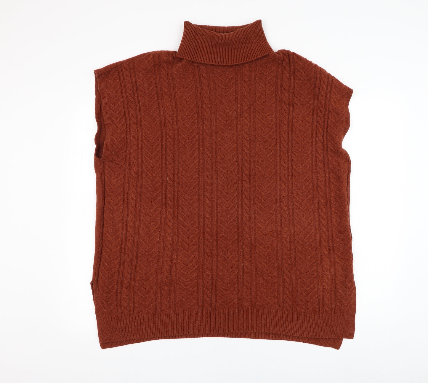 F&F Womens Brown Roll Neck  Acrylic Pullover Jumper Size XL