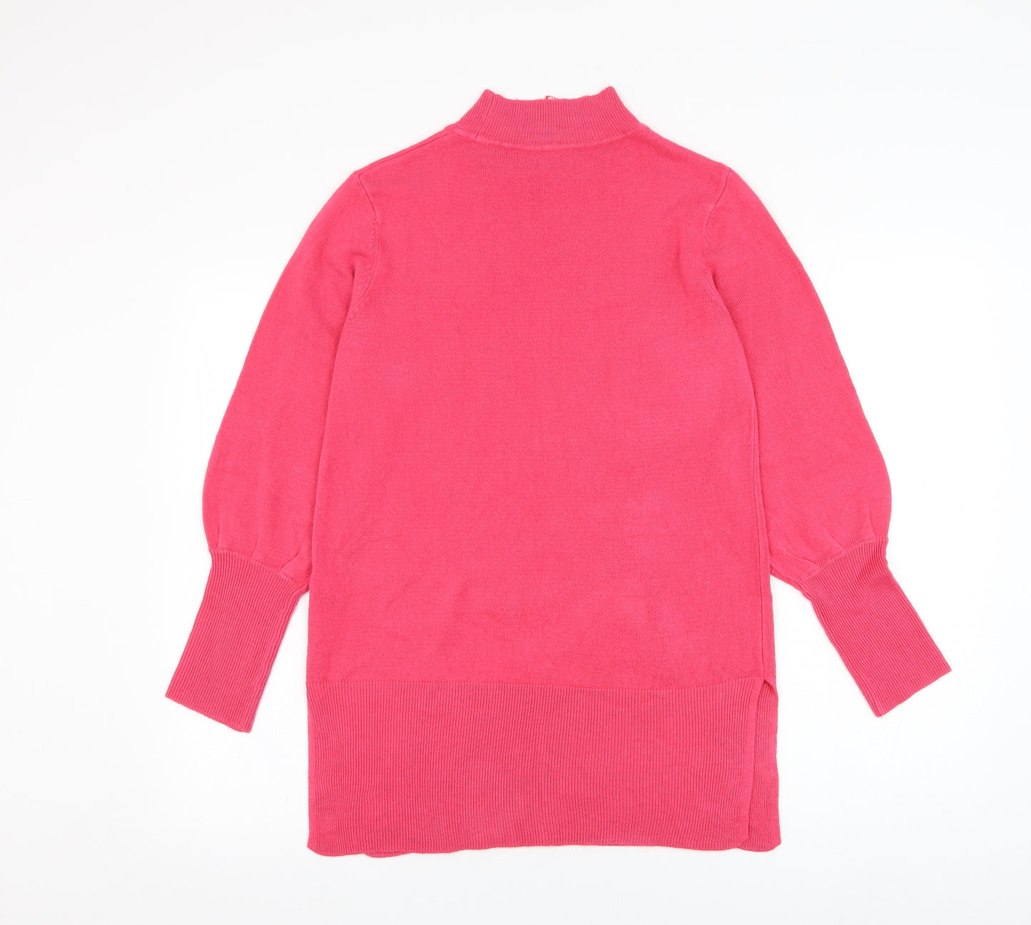 Marks and Spencer Womens Pink Mock Neck  Acrylic Pullover Jumper Size M